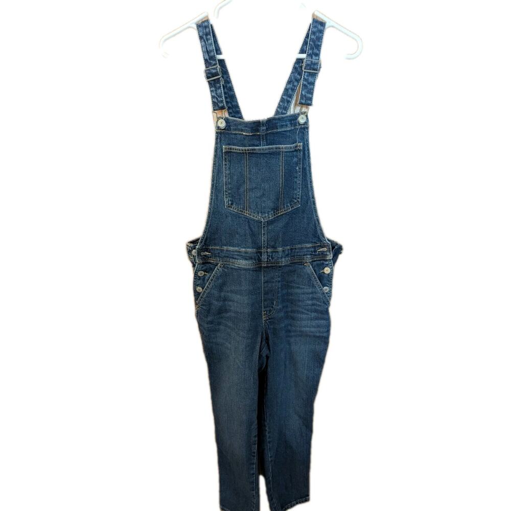 Old Navy Overalls Medium Wash Slim Fit Boho Y2K Stretch Size 2 Medium 30/26